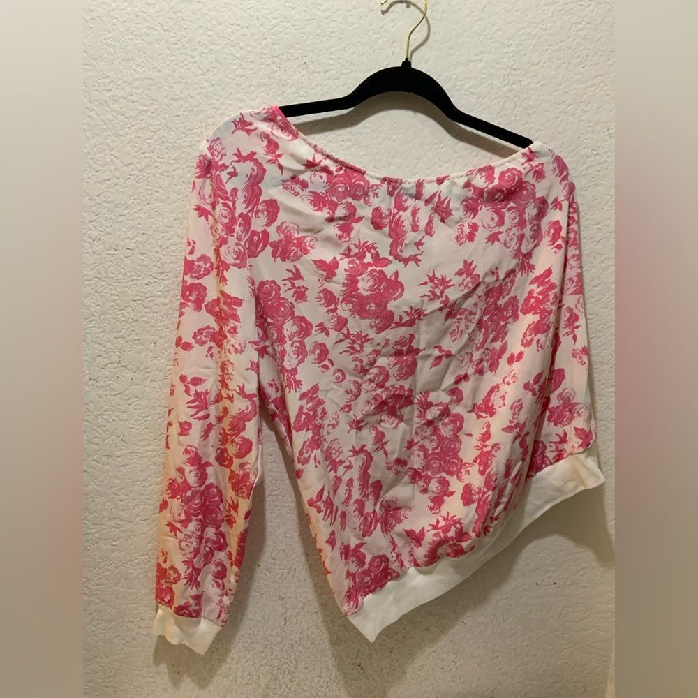 PJK Patterson J. Kincaid PJK SzM MILA SILK ONE SHOULDER TOP FLORAL Pink
